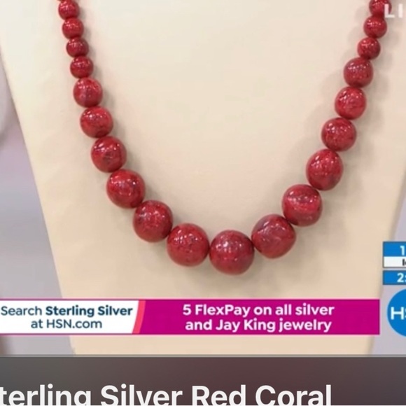 Red coral graduated bead necklace by Jay King - Picture 5 of 14